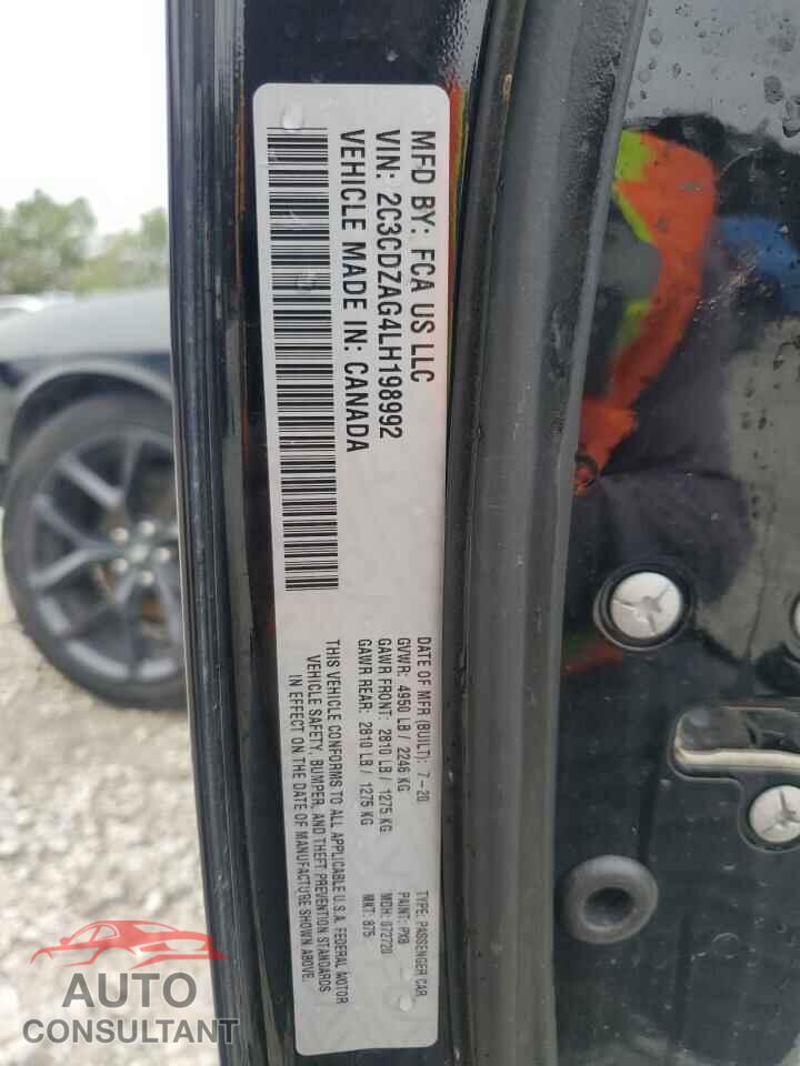 DODGE CHALLENGER 2020 - 2C3CDZAG4LH198992