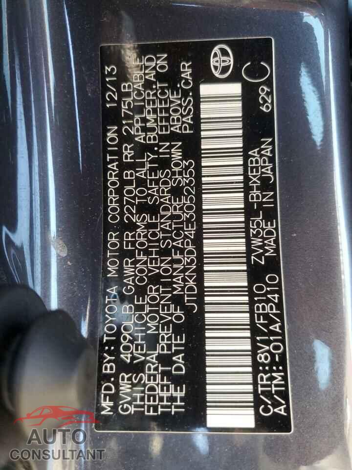TOYOTA PRIUS 2014 - JTDKN3DP4E3052353