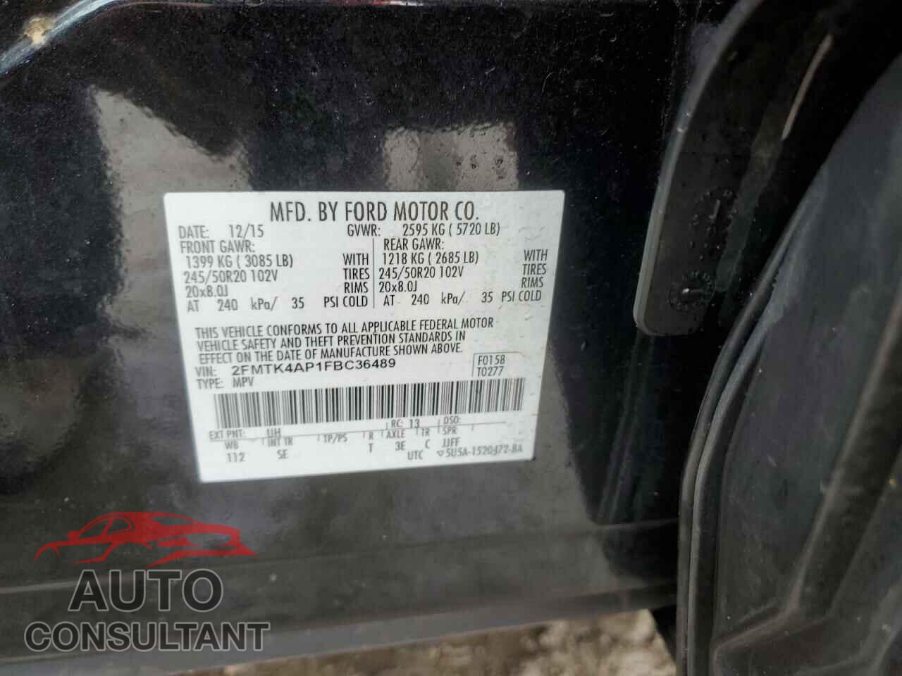FORD EDGE 2015 - 2FMTK4AP1FBC36489