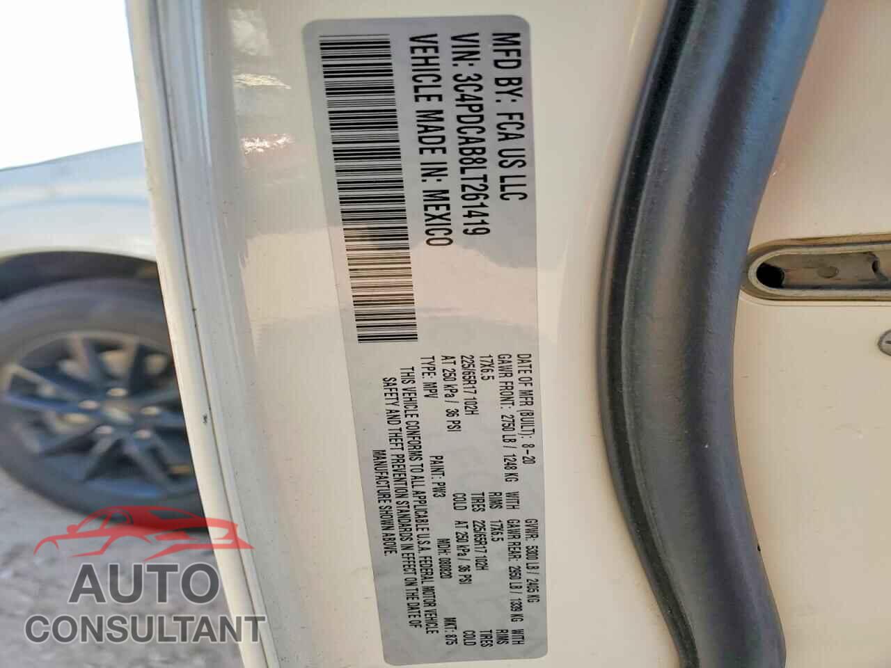 DODGE JOURNEY 2020 - 3C4PDCAB8LT261419