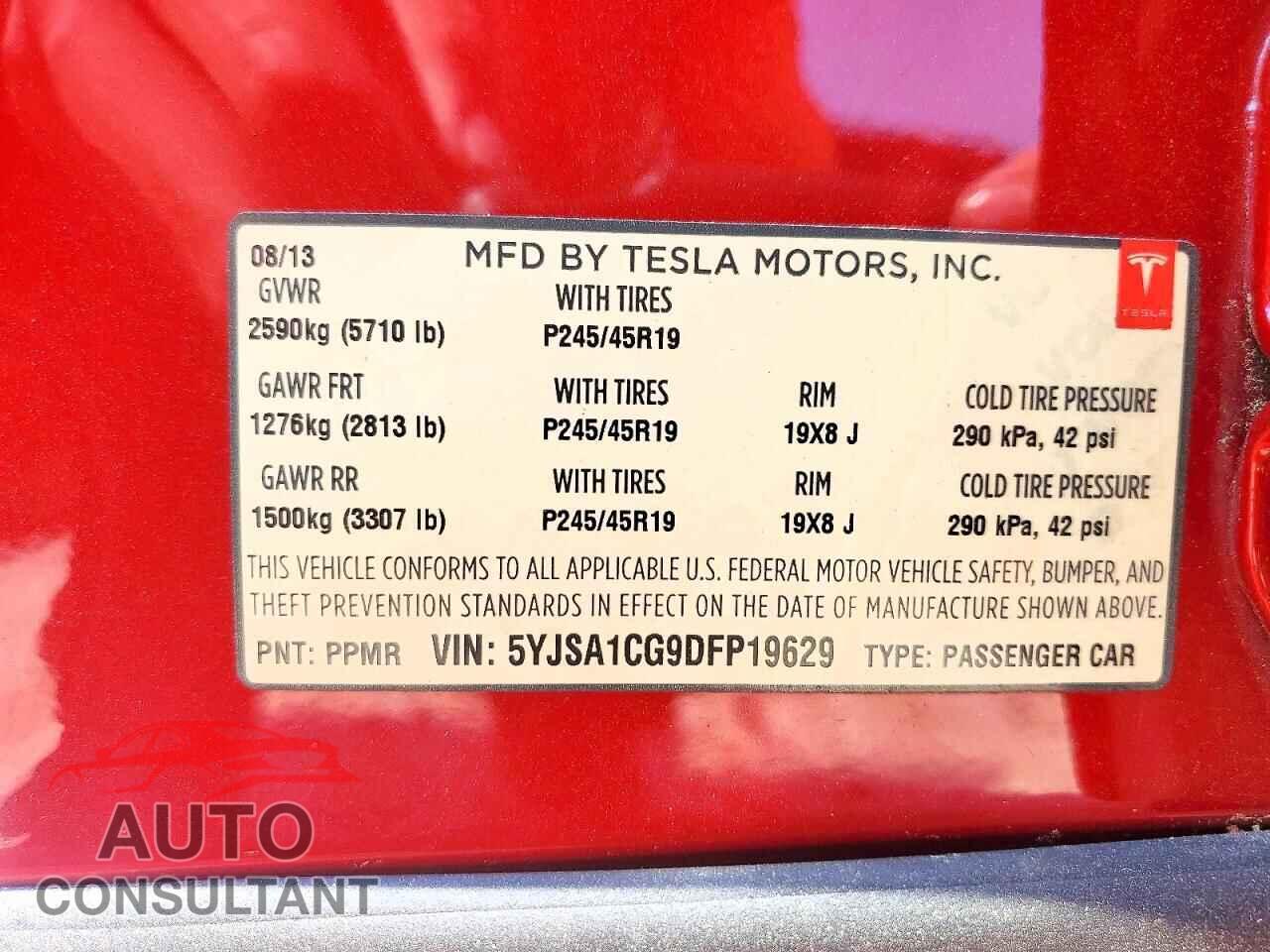 TESLA MODEL S 2013 - 5YJSA1CG9DFP19629