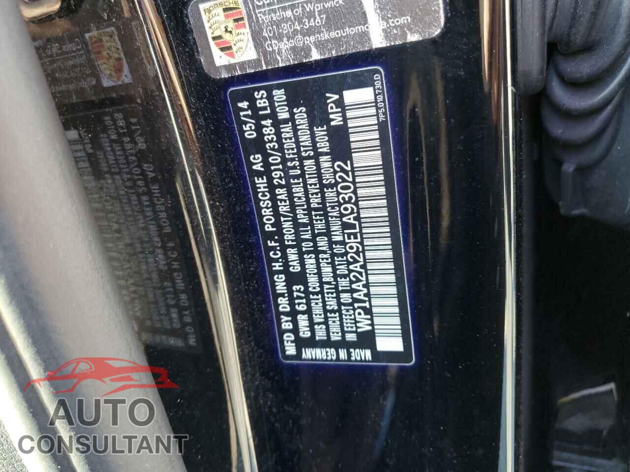PORSCHE CAYENNE 2014 - WP1AA2A29ELA93022