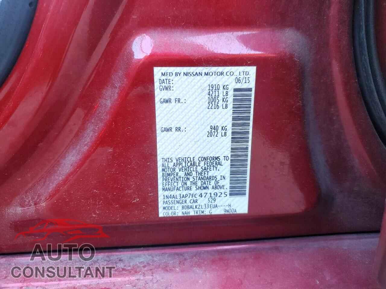 NISSAN ALTIMA 2015 - 1N4AL3AP7FC471925