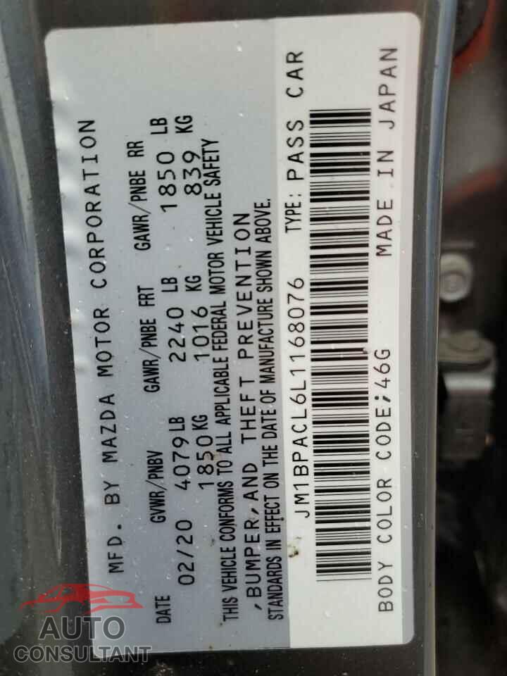 MAZDA 3 2020 - JM1BPACL6L1168076