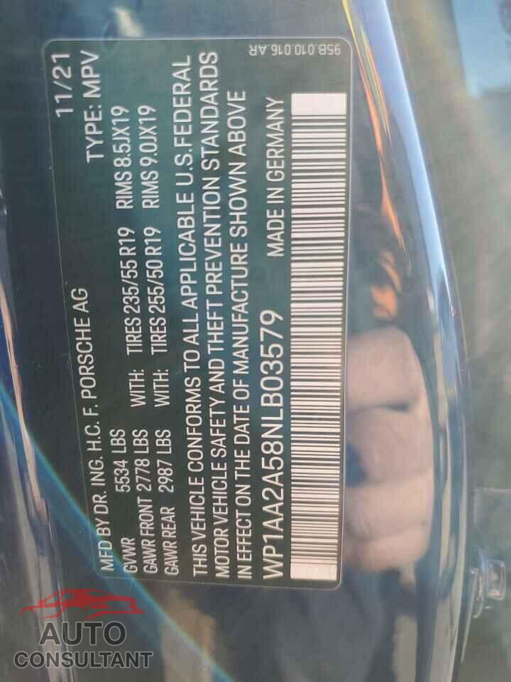 PORSCHE MACAN 2022 - WP1AA2A58NLB03579