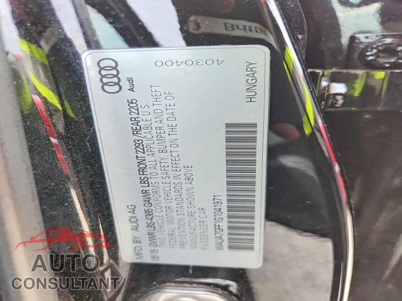 AUDI A3 2016 - WAUA7GFF1G1041971