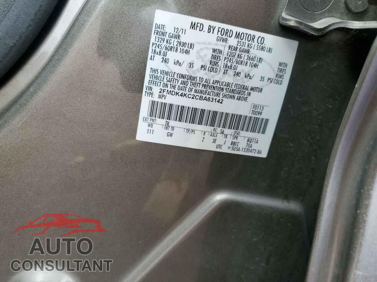 FORD EDGE 2012 - 2FMDK4KC2CBA63142