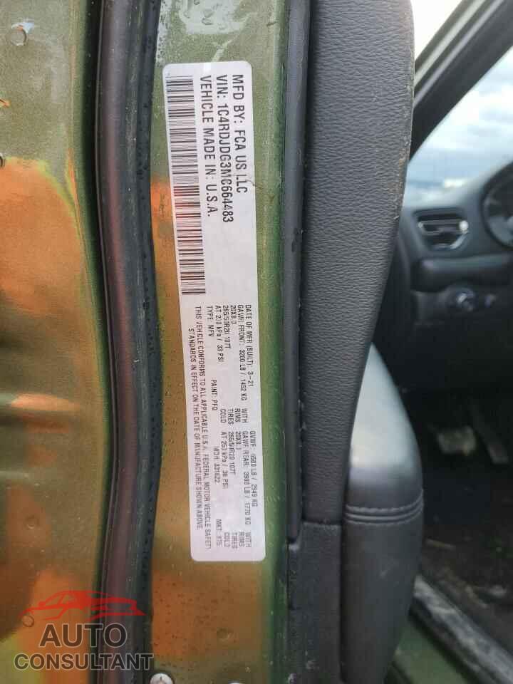 DODGE DURANGO 2021 - 1C4RDJDG3MC664483