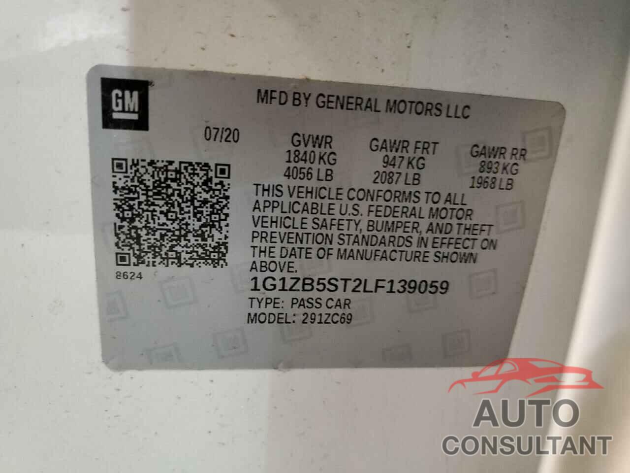 CHEVROLET MALIBU 2020 - 1G1ZB5ST2LF139059