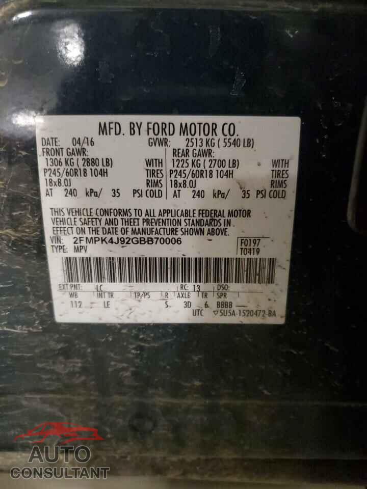 FORD EDGE 2016 - 2FMPK4J92GBB70006