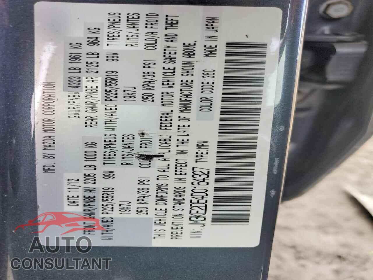 MAZDA CX-5 2013 - JM3KE2DE4D0164327