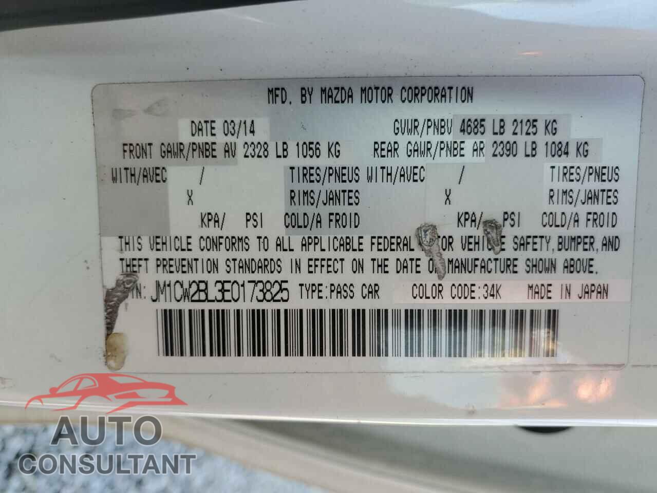 MAZDA 5 2014 - JM1CW2BL3E0173825
