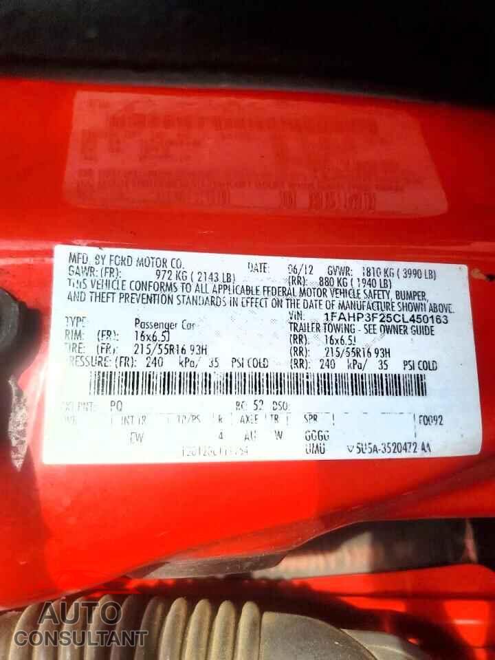 FORD FOCUS 2012 - 1FAHP3F25CL450163