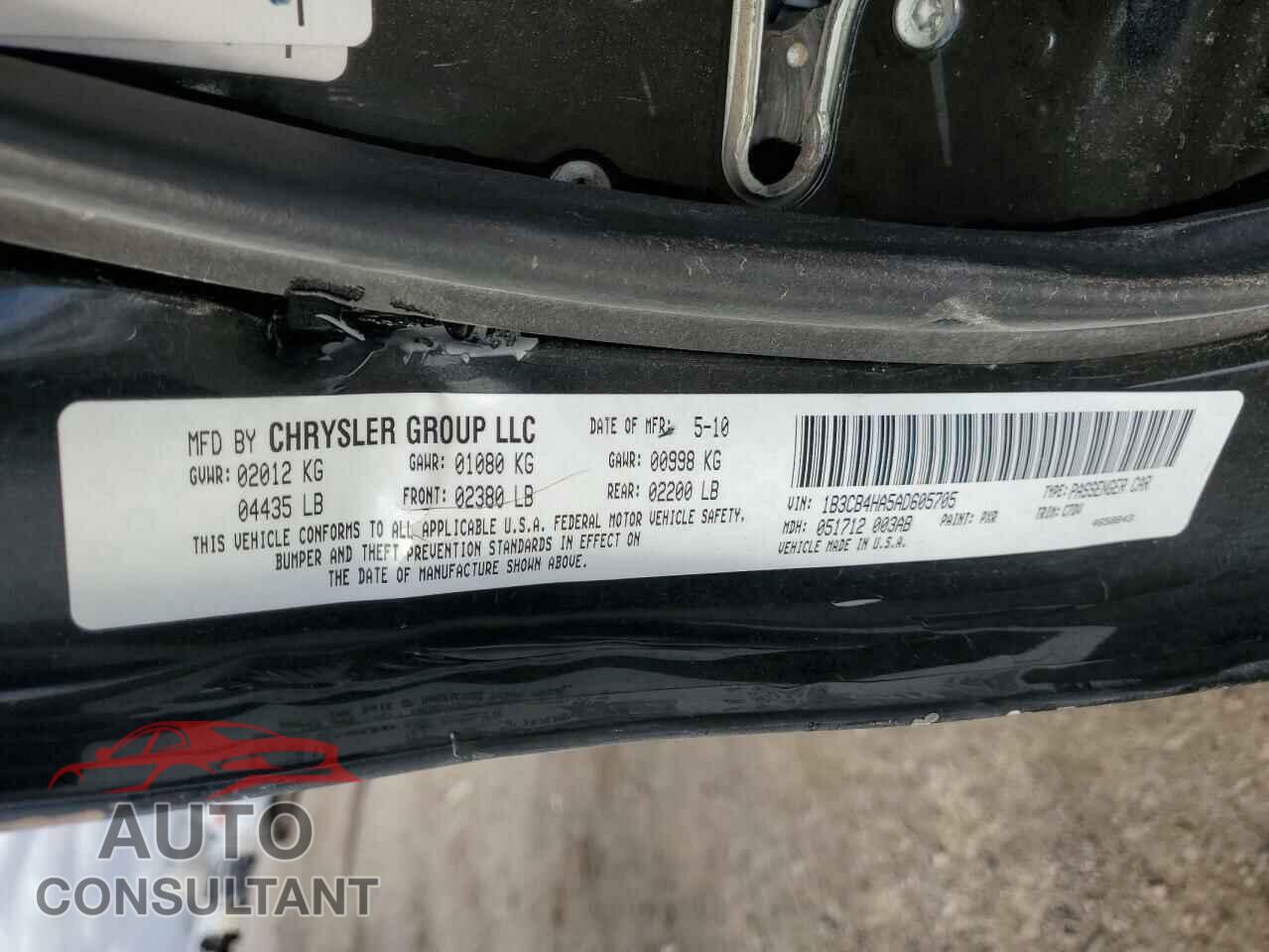 DODGE CALIBER 2010 - 1B3CB4HA5AD605705