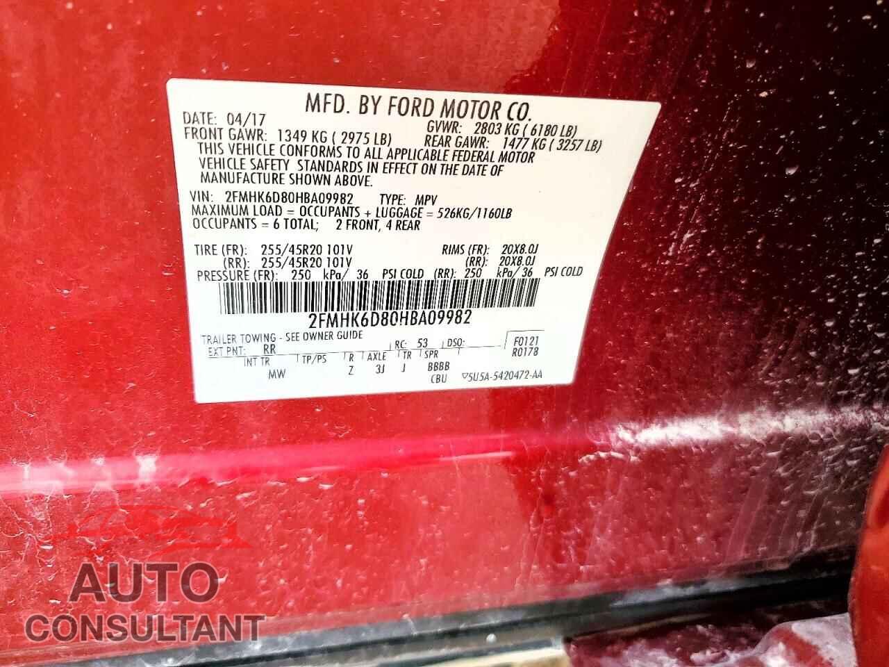 FORD FLEX 2017 - 2FMHK6D80HBA09982