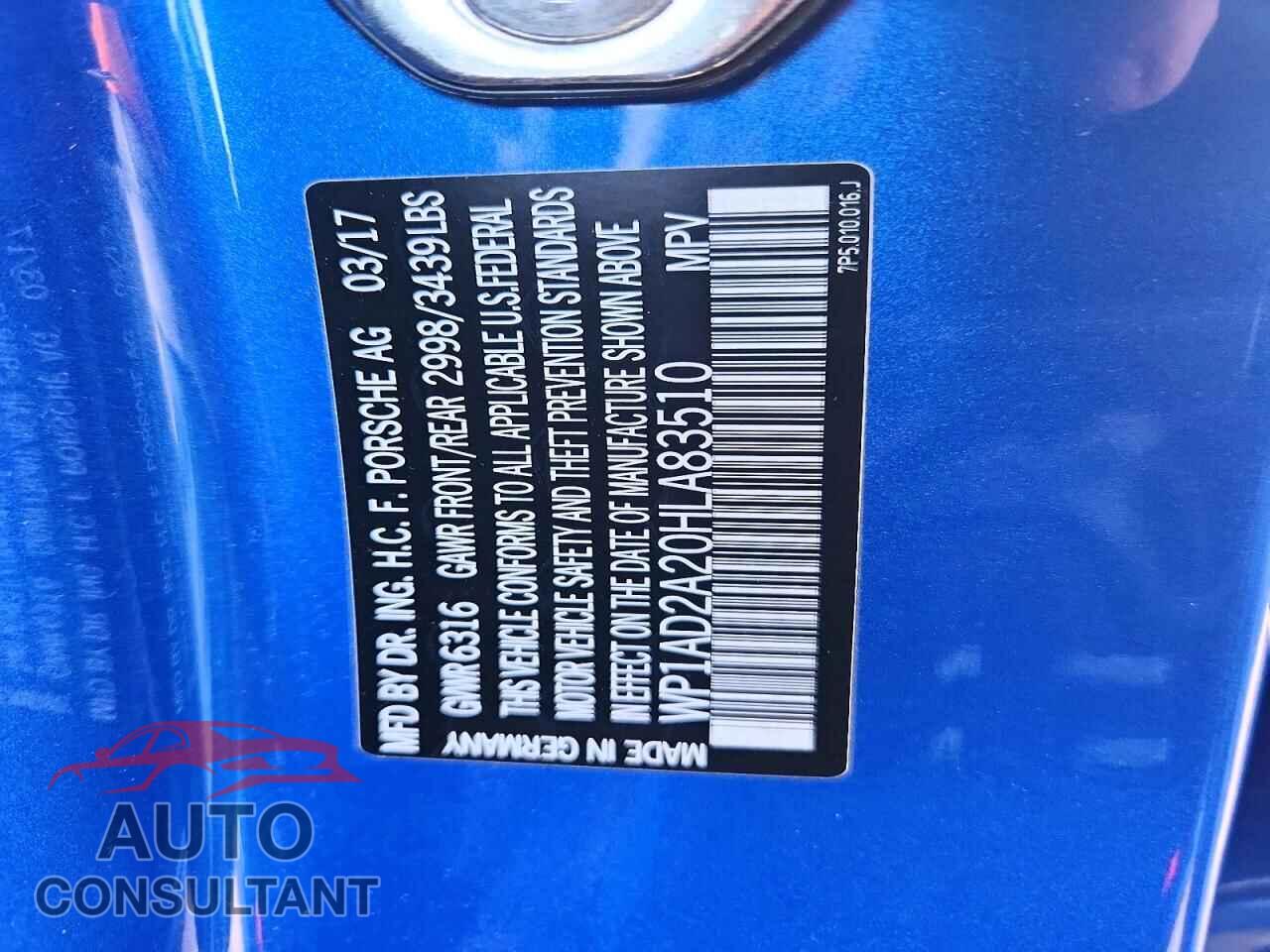 PORSCHE CAYENNE 2017 - WP1AD2A20HLA83510
