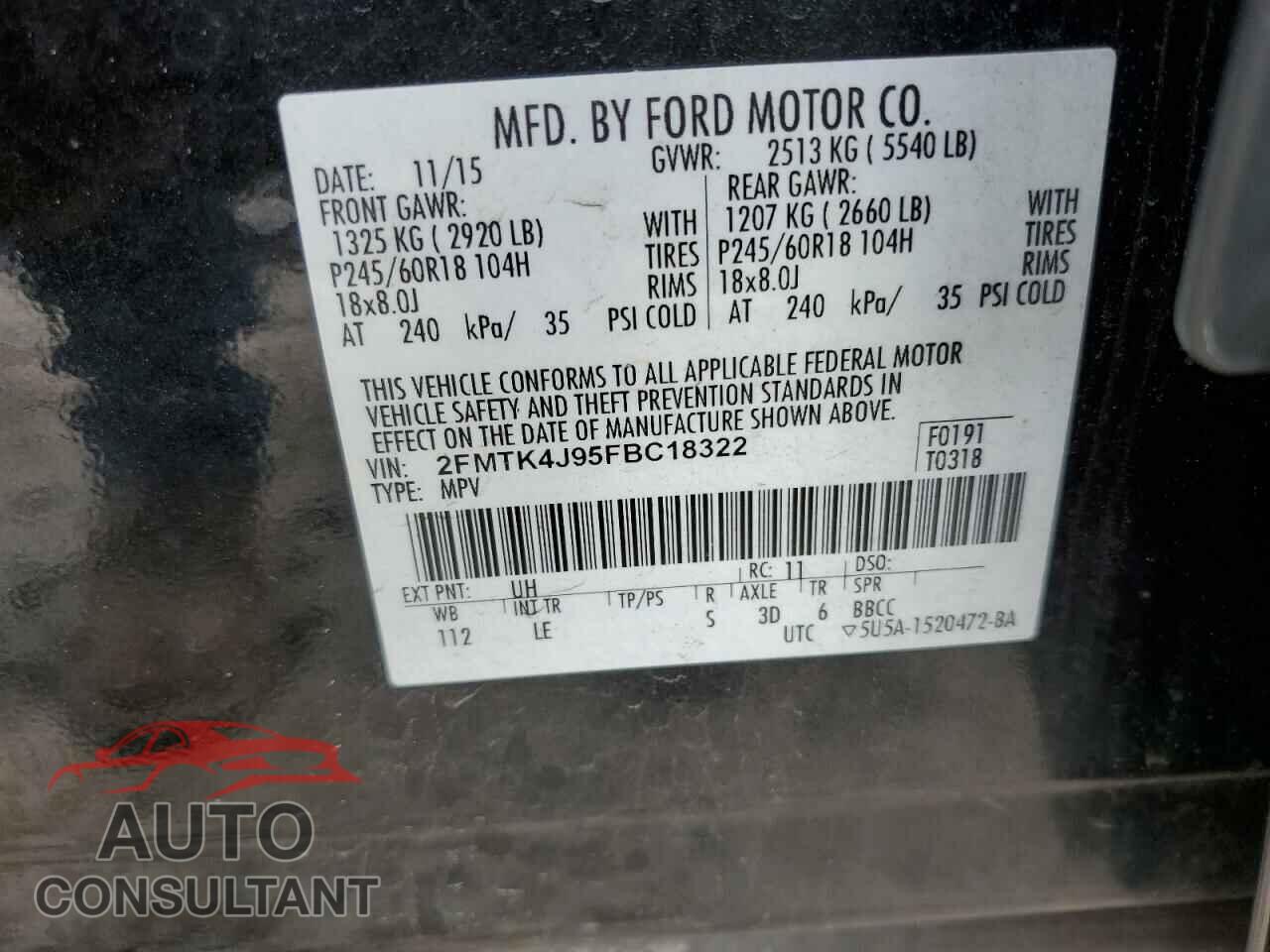 FORD EDGE 2015 - 2FMTK4J95FBC18322