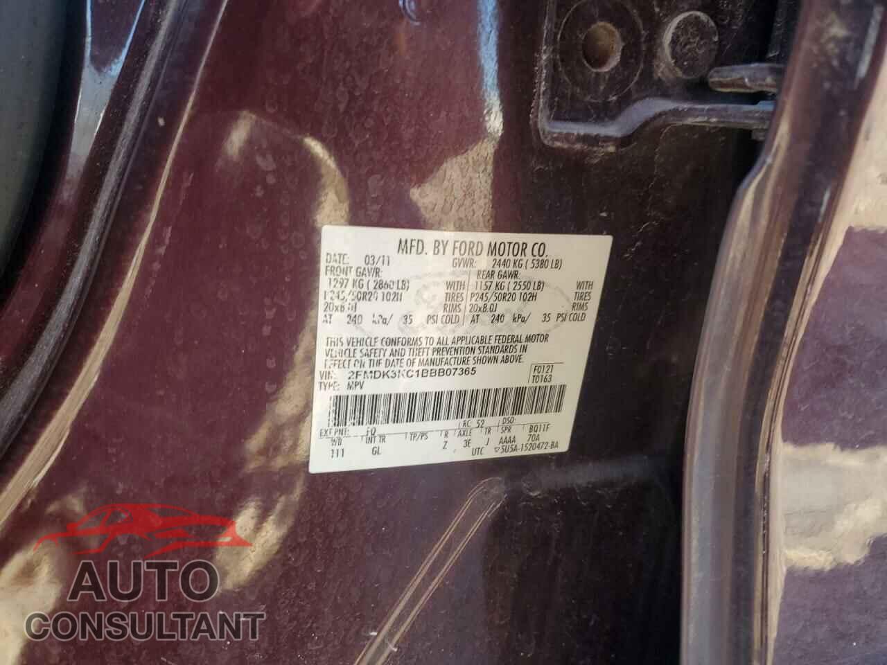 FORD EDGE 2011 - 2FMDK3KC1BBB07365