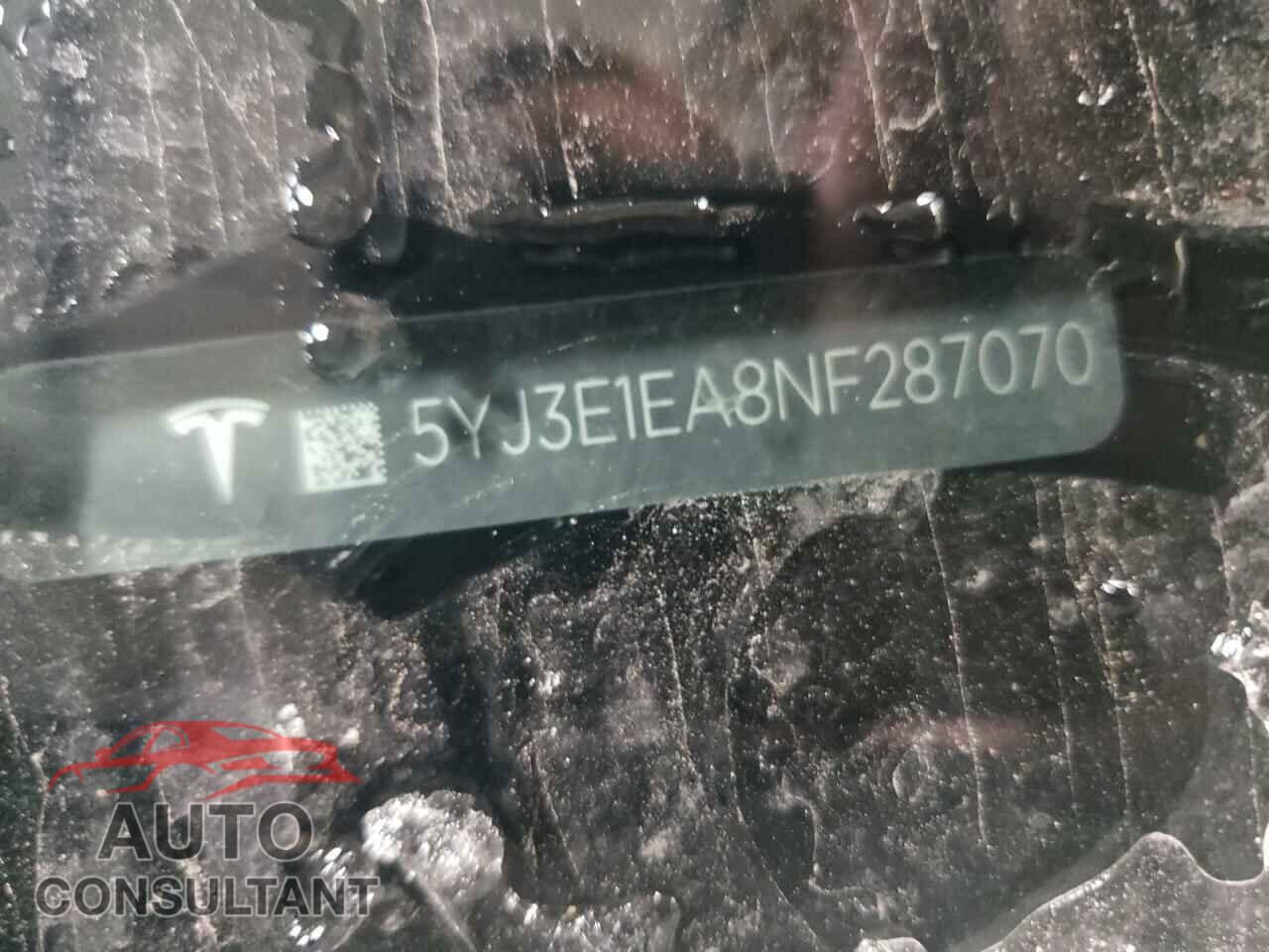 TESLA MODEL 3 2022 - 5YJ3E1EA8NF287070