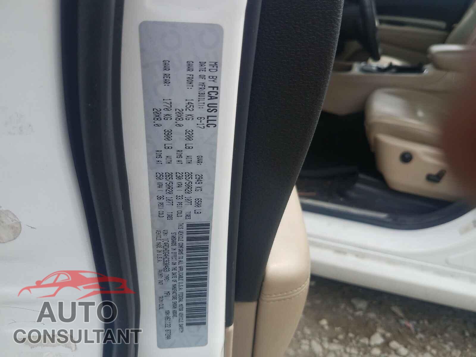 DODGE DURANGO 2017 - 1C4RDHDG4HC930463