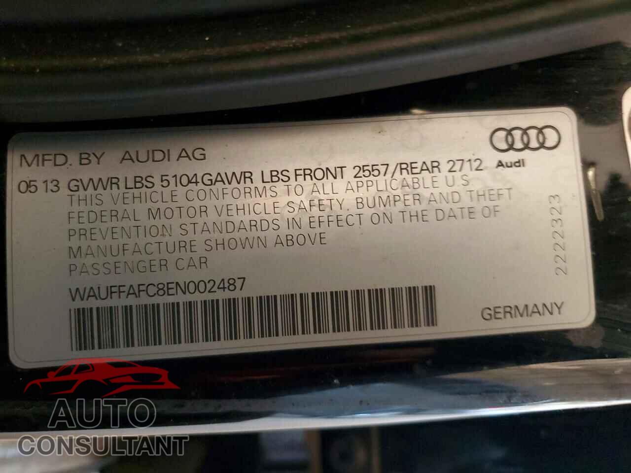 AUDI A6 2014 - WAUFFAFC8EN002487
