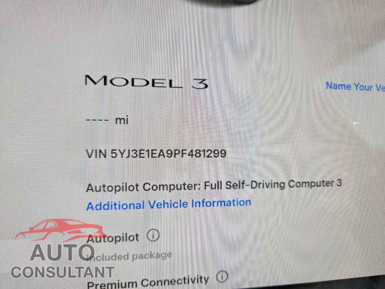 TESLA MODEL 3 2023 - 5YJ3E1EA9PF481299