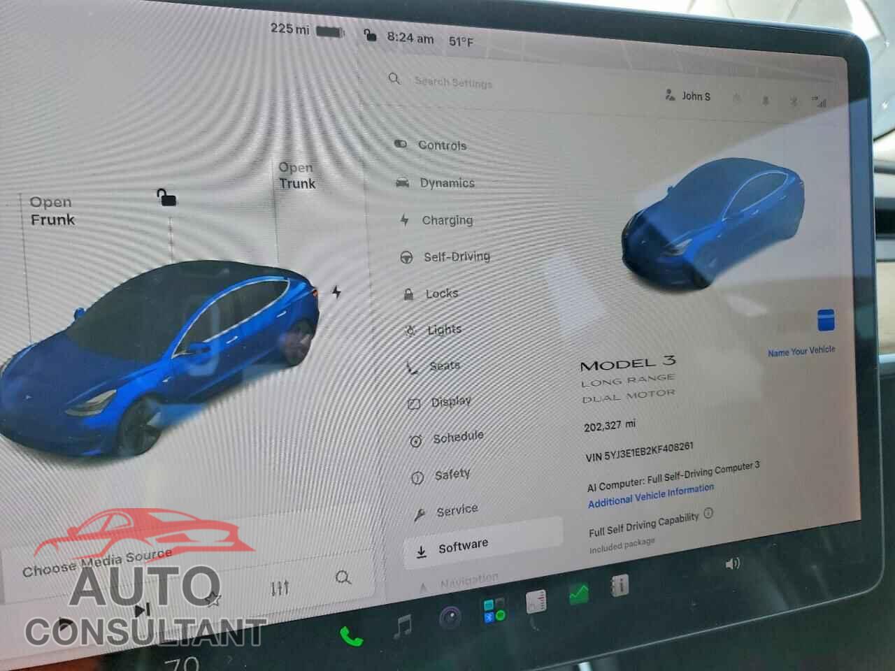TESLA MODEL 3 2019 - 5YJ3E1EB2KF408261