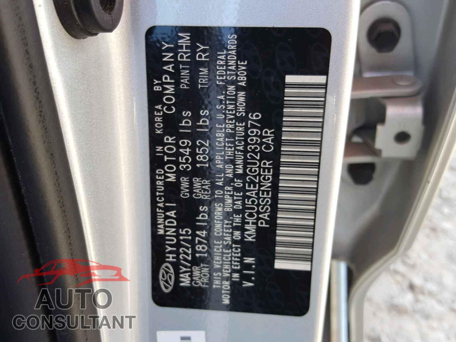 HYUNDAI ACCENT 2016 - KMHCU5AE2GU239976