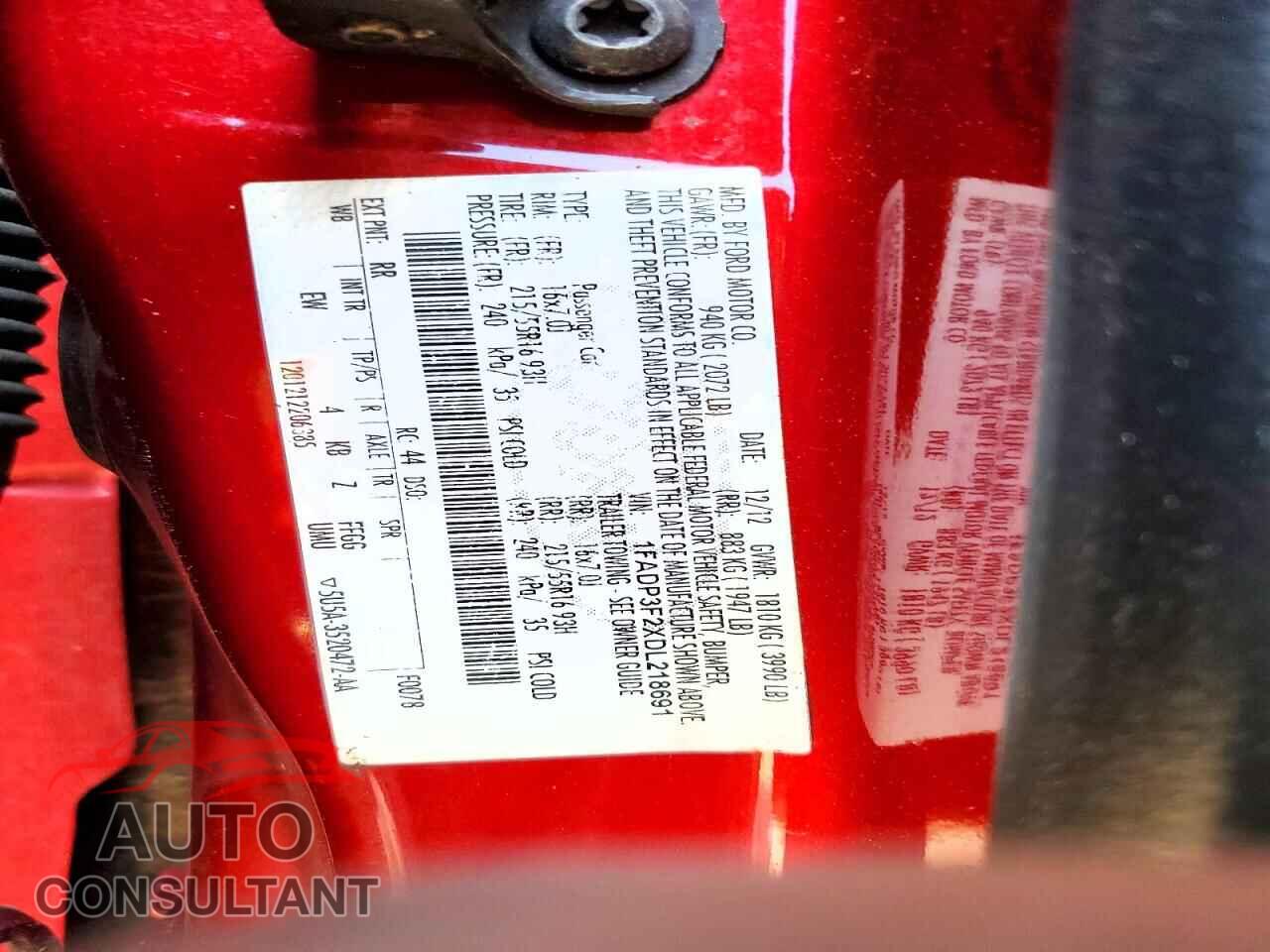 FORD FOCUS 2013 - 1FADP3F2XDL218691