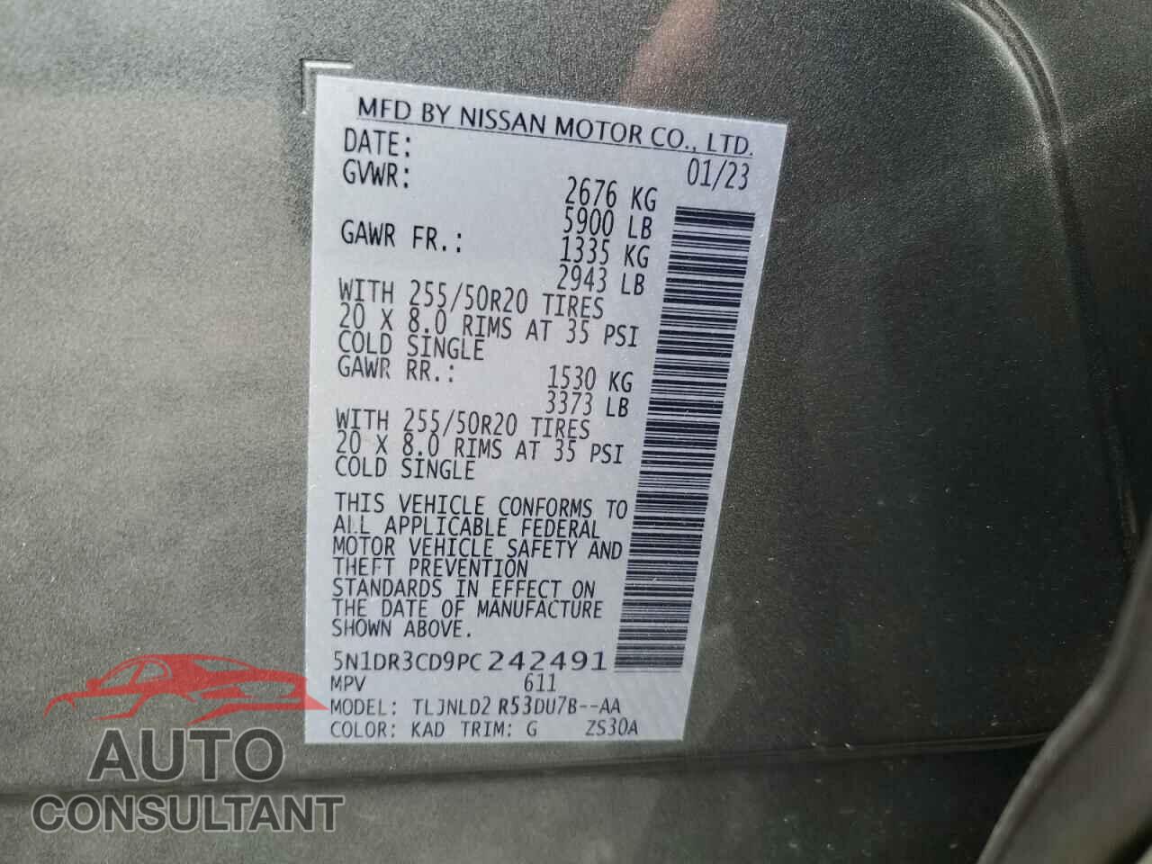 NISSAN PATHFINDER 2023 - 5N1DR3CD9PC242491
