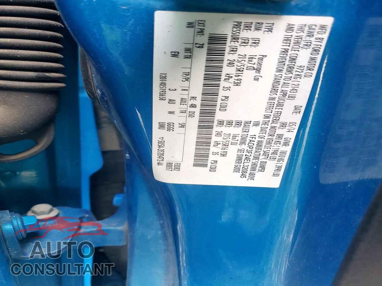 FORD FOCUS 2014 - 1FADP3F24EL320845