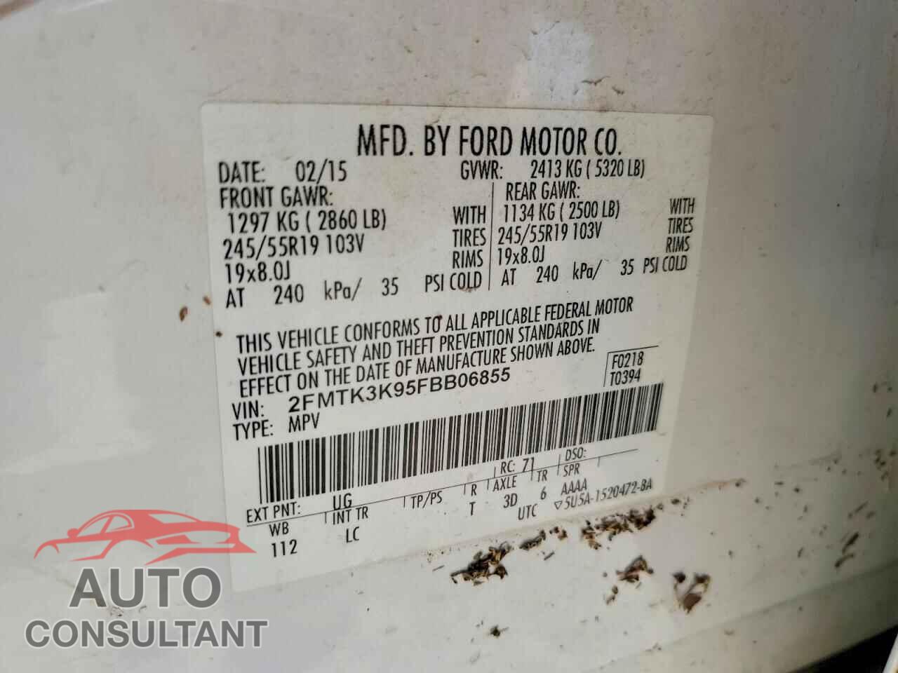 FORD EDGE 2015 - 2FMTK3K95FBB06855