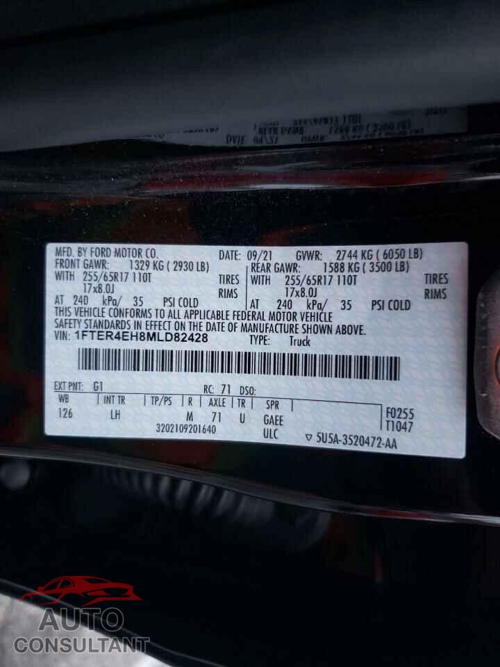 FORD RANGER 2021 - 1FTER4EH8MLD82428