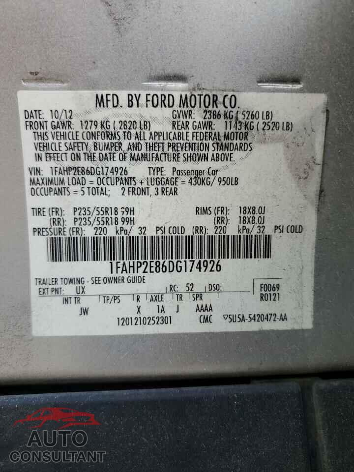 FORD TAURUS 2013 - 1FAHP2E86DG174926
