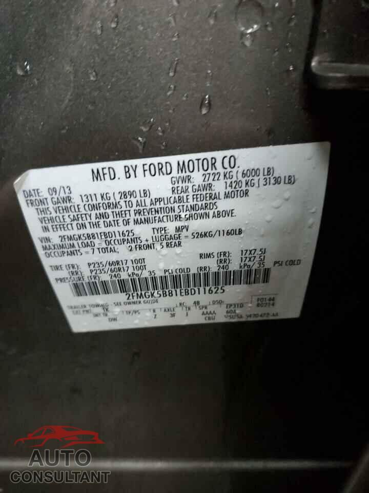 FORD FLEX 2014 - 2FMGK5B81EBD11625