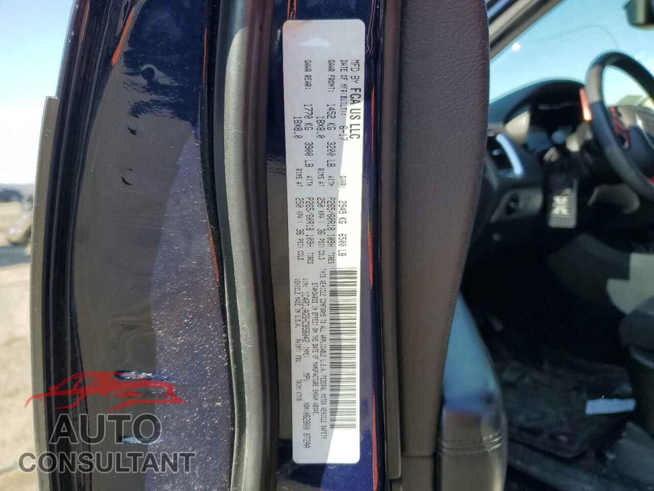 DODGE DURANGO 2017 - 1C4RDJAG5HC958042