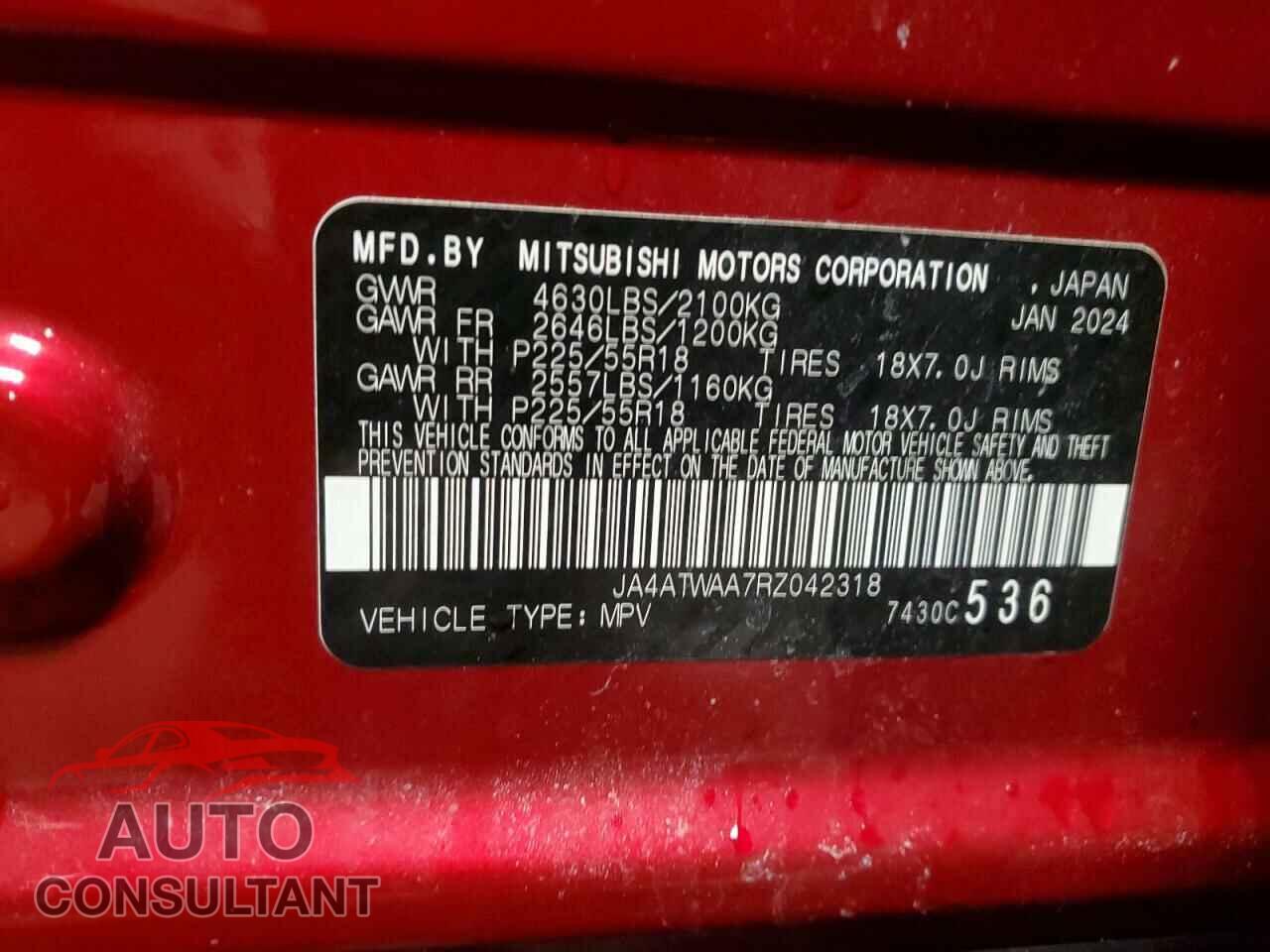 MITSUBISHI ECLIPSE 2024 - JA4ATWAA7RZ042318