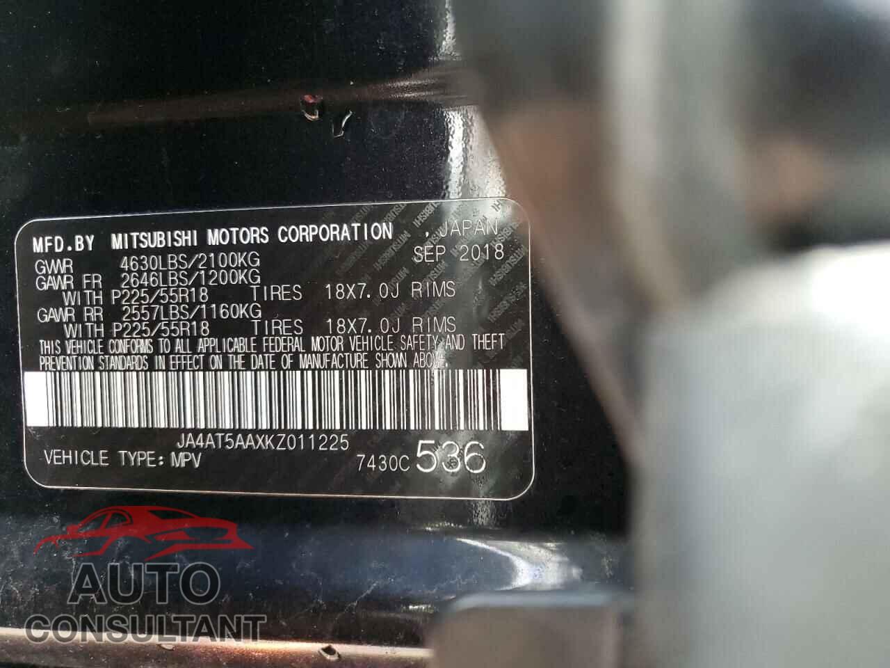 MITSUBISHI ECLIPSE 2019 - JA4AT5AAXKZ011225