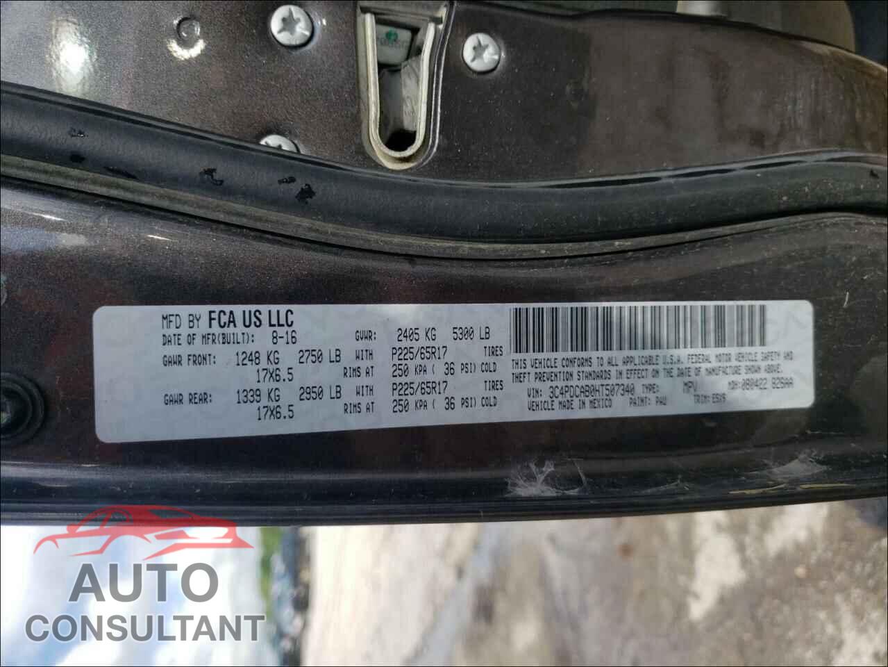 DODGE JOURNEY 2017 - 3C4PDCAB0HT507340