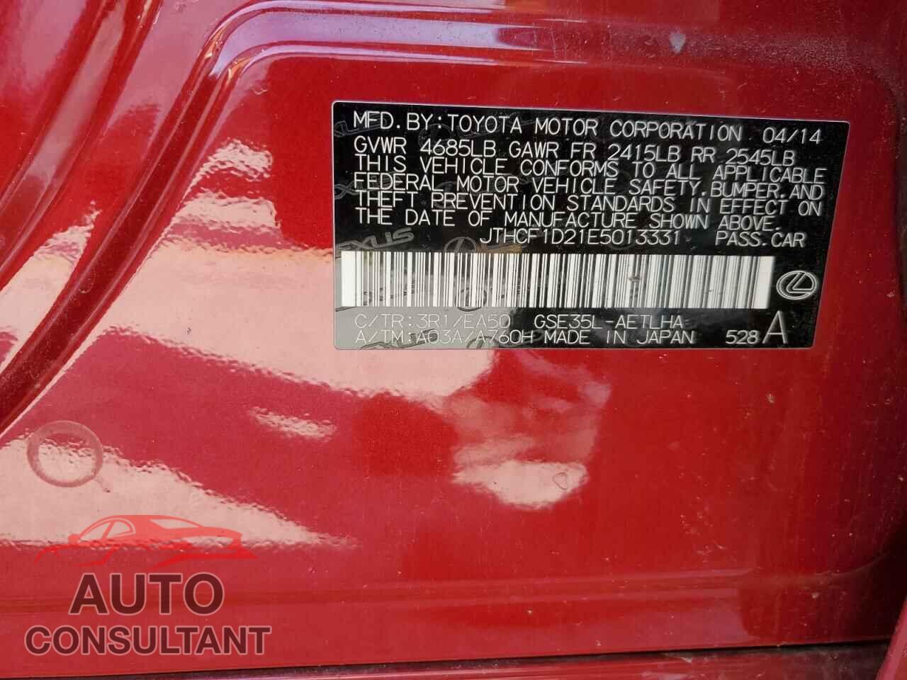 LEXUS IS 2014 - JTHCF1D21E5013331