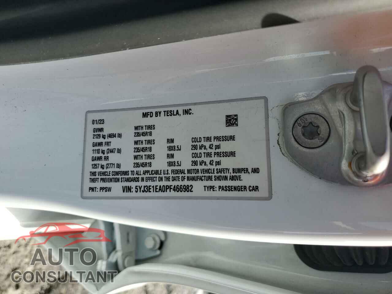 TESLA MODEL 3 2023 - 5YJ3E1EA0PF466982