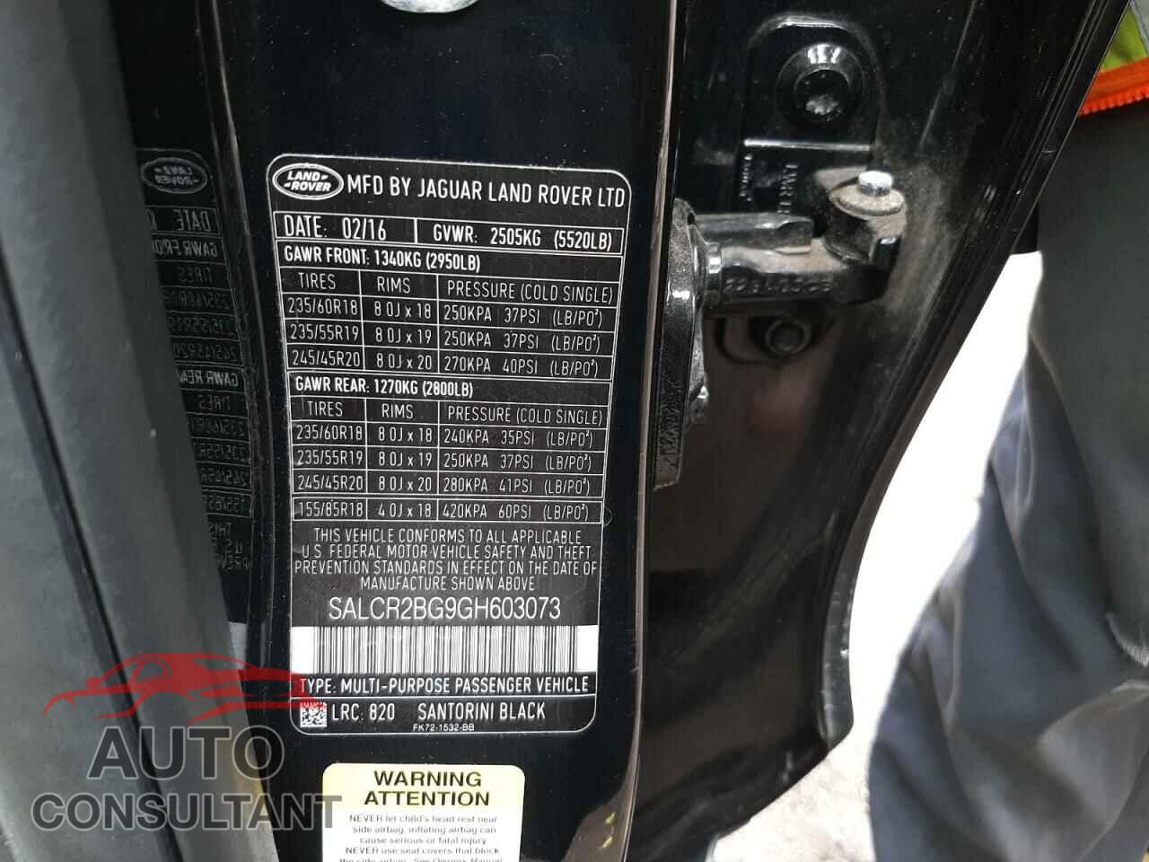 LAND ROVER DISCOVERY 2016 - SALCR2BG9GH603073