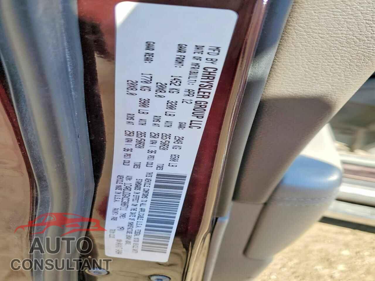 DODGE DURANGO 2012 - 1C4RDJDGXCC308711