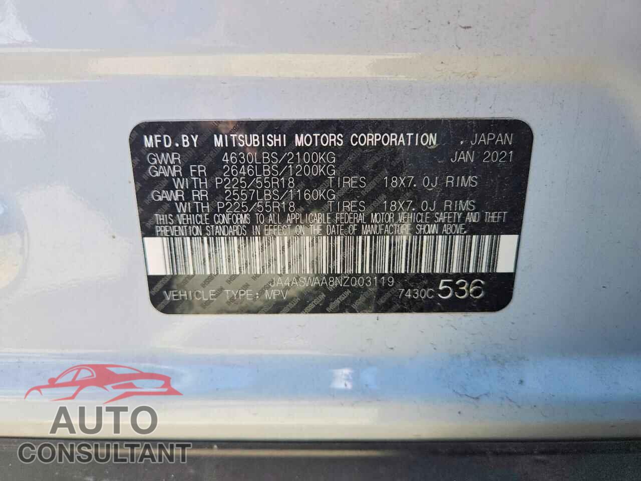 MITSUBISHI ECLIPSE 2022 - JA4ASWAA8NZ003119