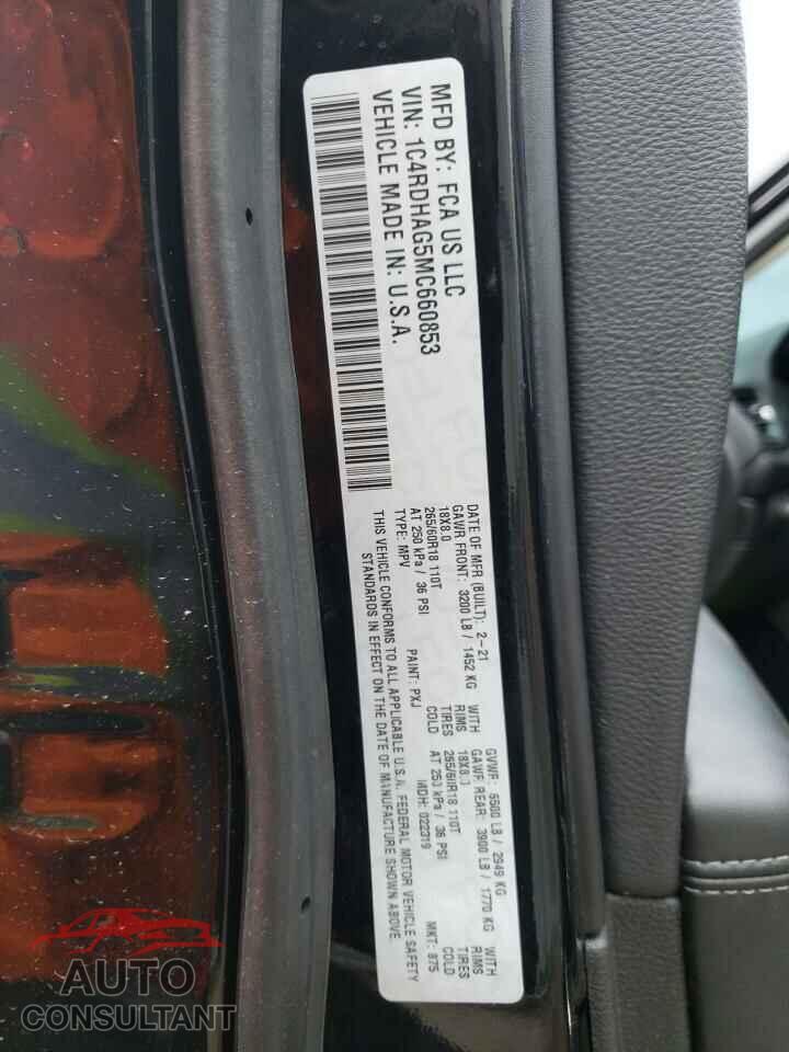 DODGE DURANGO 2021 - 1C4RDHAG5MC660853