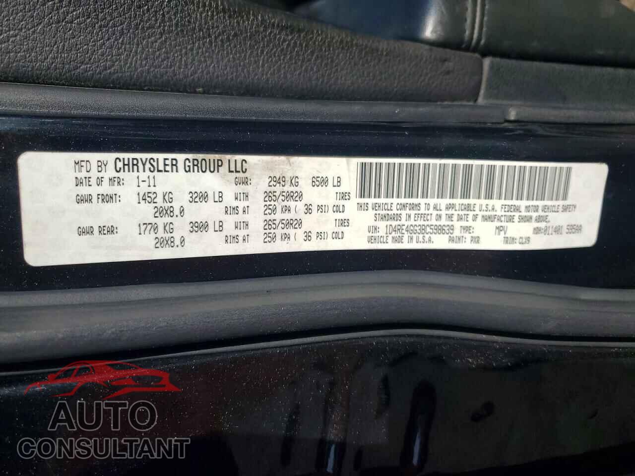 DODGE DURANGO 2011 - 1D4RE4GG3BC598639