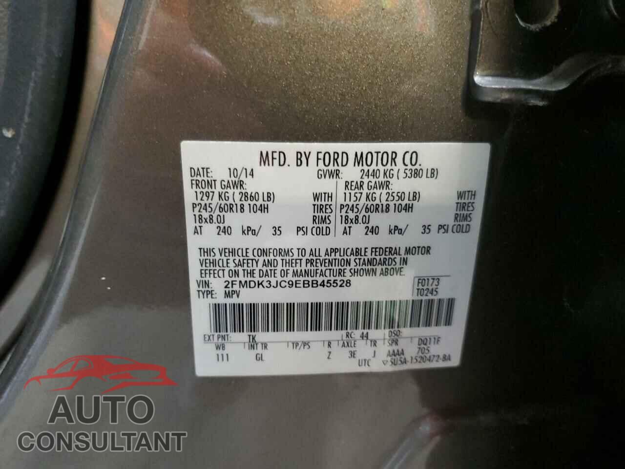 FORD EDGE 2014 - 2FMDK3JC9EBB45528