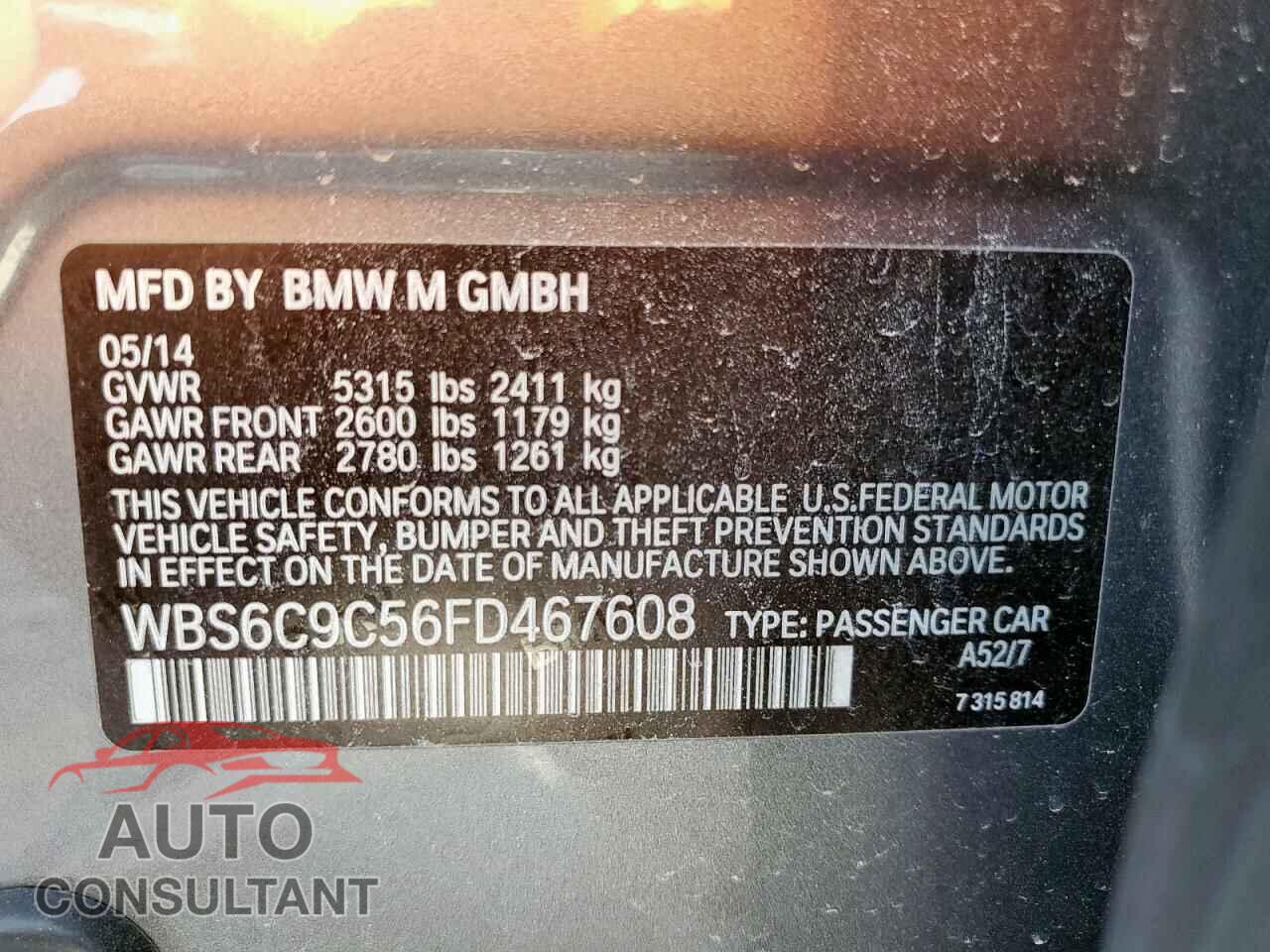 BMW M6 2015 - WBS6C9C56FD467608
