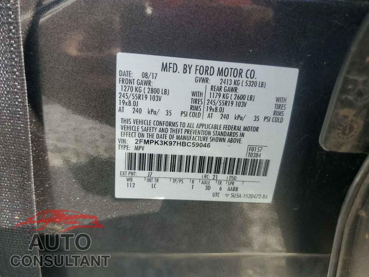 FORD EDGE 2017 - 2FMPK3K97HBC59046