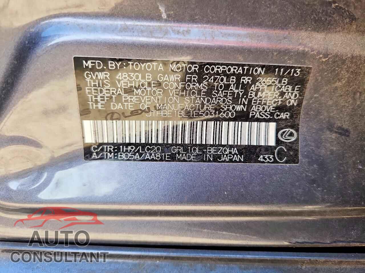 LEXUS GS 2014 - JTHBE1BL1E5031600
